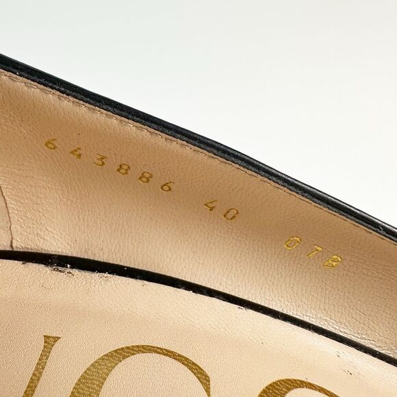 GUCCI Black Baby Bit Horsebit Square Toe Pump Size 40 US 10 Leather Block Heel - Picture 10 of 14